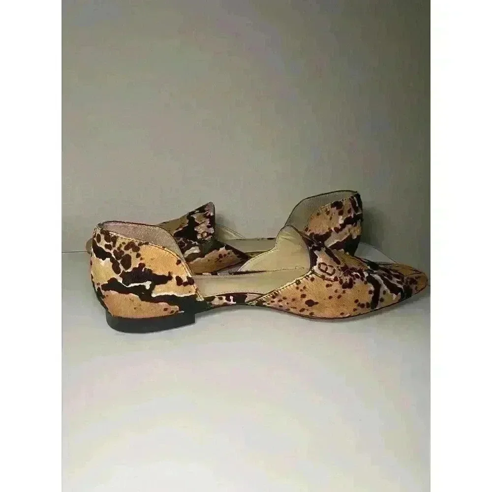 Vince Camuto Animal Print Real Cow Hair Kordie 3 Flats Size 7.5 Women's Unique